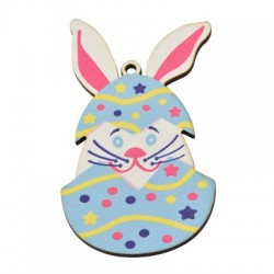 Wooden Pendant Egg Bunny 48x77mm