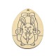 Wooden Pendant Egg Bunny 53x70mm