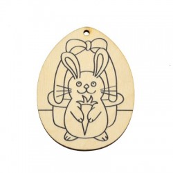 Wooden Pendant Egg Bunny 53x70mm