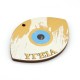 Wooden Lucky Pendant Evil Eye "ΥΓΕΙΑ" 70x50mm
