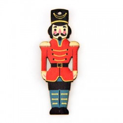 Wooden Lucky Pendant Nutcracker Soldier 26x70mm