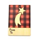 Wooden Lucky Pendant Card "From - To" w/ Star 60x85mm