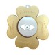 Wooden &Plexi Acrylic Lucky Pendant Clover w/ Enamel 70mm