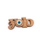 Wooden Pendant "yolo" Plexi Acrylic Eye 49x22mm