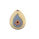 Wooden and Plexi Acrylic Pendant Drop Eye 34x28mm with Enamel