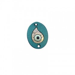 Enameled Wooden and Plexi Acrylic Connector Eye25x19mm