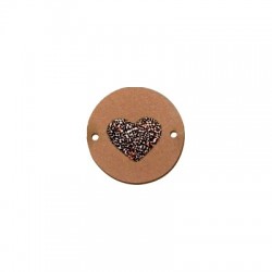 Connettore in Legno e Plexi Cerchio con Cuore 20mm