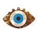 Wooden &Plexi Acrylic Lucky Pendant Evil Eye w/Wishes79x52mm