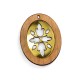Wooden and Plexi Acrylic Pendant Oval 39x50mm