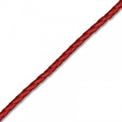 PU Leather Braided Cord Round 6mm