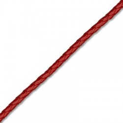 Synthetic (PU) Leather Braided Cord Round 6mm