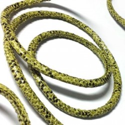 Cordón de Cuero Artificial Redondo Cosido Efecto Sepriente 5mm