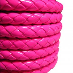 Cordón de Cuero Artificial Trenzado Redondo 7mm (~5mtr/rollo)
