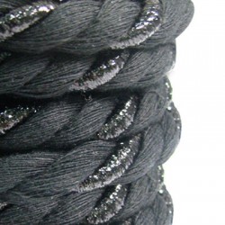Cordón de Algodón Trenzado con Tiras Metalicas 10mm