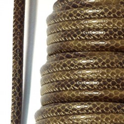 Cordón de Cuero Artificial Redondo Cosido Efecto Sepriente 6mm (5mtr/rollo)