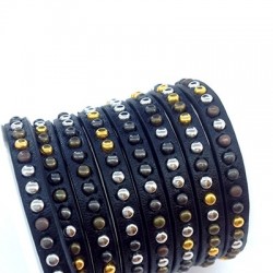 Synthetic Flat Cord with Studs 5mm (~1mtr/pack)