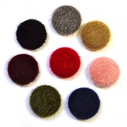 Fur Flat Back Button 30mm