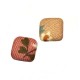 Fabric Button Square with Flower Patterns 13mm