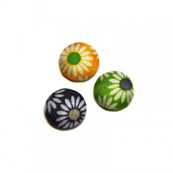 Bouton rond en Tissu 15 mm