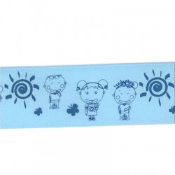Cinta Satén con Dibujos Niños y Niñas 23mm