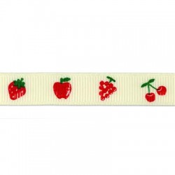 Cinta Sintética Gro con Dibujos Frutas 12mm