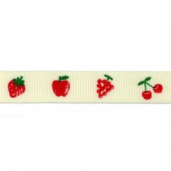 Nastro Sintetico Grosgrain con Frutta 12mm