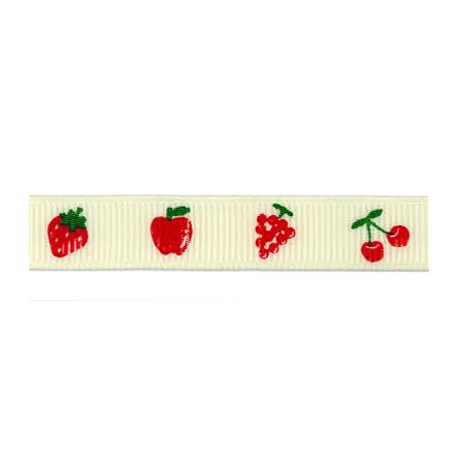 Ribbon Grossgrain with Fruits 12mm