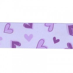 Nastro Sintetico Grosgrain con Cuori 23mm