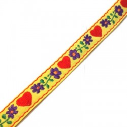 Polyester Knitted Ribbon with Flowers 14mm (10 mtrs /spool)