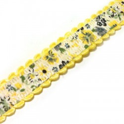 Κορδέλα  Συνθετική  με  Λουλούδια  20mm  (10  γιάρδες/καρούλι)