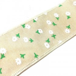 Lacet de Cotton avec Fleurs 40mm (10m/bobine)