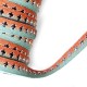 Cinta Sintética Grosgrain con Puntos Plateados 10mm