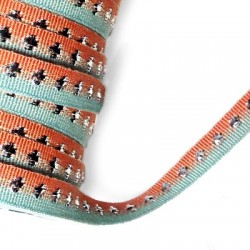 Cinta Sintética Grosgrain con Puntos Plateados 10mm
