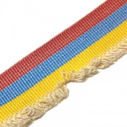 Cinta de Algodón Grosgrain con Rayas y Flecos 20mm