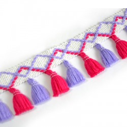 Synthetic Ribbon With Mini Tassels ~50mm (5yards/pack)