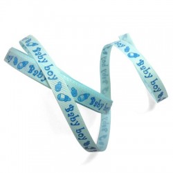 Ruban Polyester « Baby Boy » 10 mm (25 Yards/Paquet)
