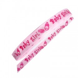 Ruban en Polyester « Baby Girl » 10 mm (25 Yards/Paquet)