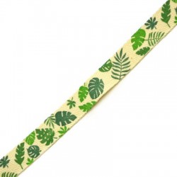 Ruban en Coton avec Feuilles 15 mm (10 M/Paquet)