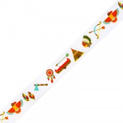 Nastro Grosgrain con Simboli Indiani 15 mm (~10 Iarde/Confezione)
