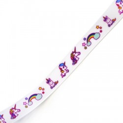 Nastro Grosgrain con Unicorno 15 mm (~10 Iarde/Confezione)