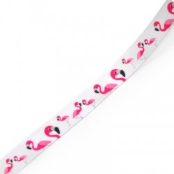 Ribbon Grosgrain with Flamingo 15mm (~10yards/pack)