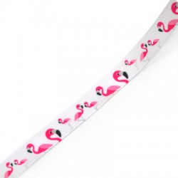 Ribbon Grossgrain w/ Flamingo 15mm (~10yards/pack)