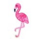 Flamingo en tissu avec colle haute température 30x68mm