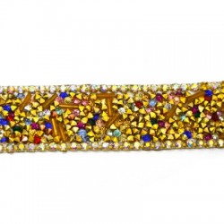 Ribbon with Strass & Glass Stones 20mm (~1yard/pack)