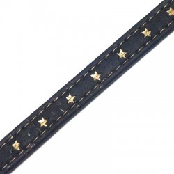 Cork Cord Flat 10mm Stitched with Stars
