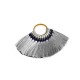 Metal Ring Pendant with Silk Mini Tassels ~55x78mm