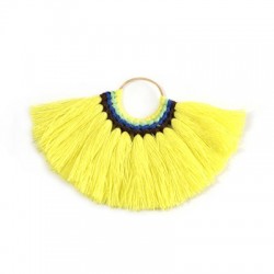 Pendant With Cotton Tassels ~77x59mm