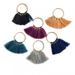 Pendentif en Coton à Pompons Multiples 40 mm