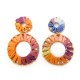 Orecchini in Metallo con Nastro Goffrato Papen Rotondo 40 mm (2 Pezzi/Set)