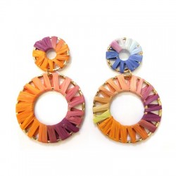 Orecchini in Metallo con Nastro Goffrato Papen Rotondo 40 mm (2 Pezzi/Set)